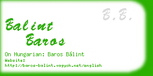 balint baros business card